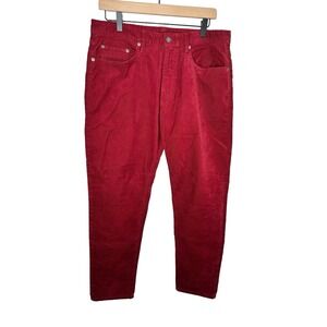 Bonobos Straight Leg Corduroy Maroon Chinos Mens Pants 32 x 30 5 Pocket F